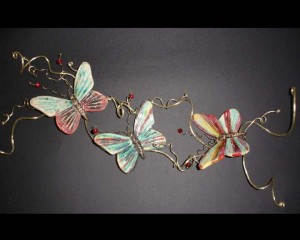 Brass wire with ceramic butterflies